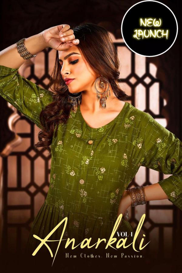 Trendy New Anarkali Vol 1 Rayon Designer Exclusive Kurti Collection